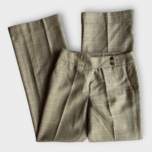 LOFT Pants - LOFT WOOL PLAID CUFFED CAREER PANTS SIZE 0 USA MADE PREPPY OFFICE TROUSER